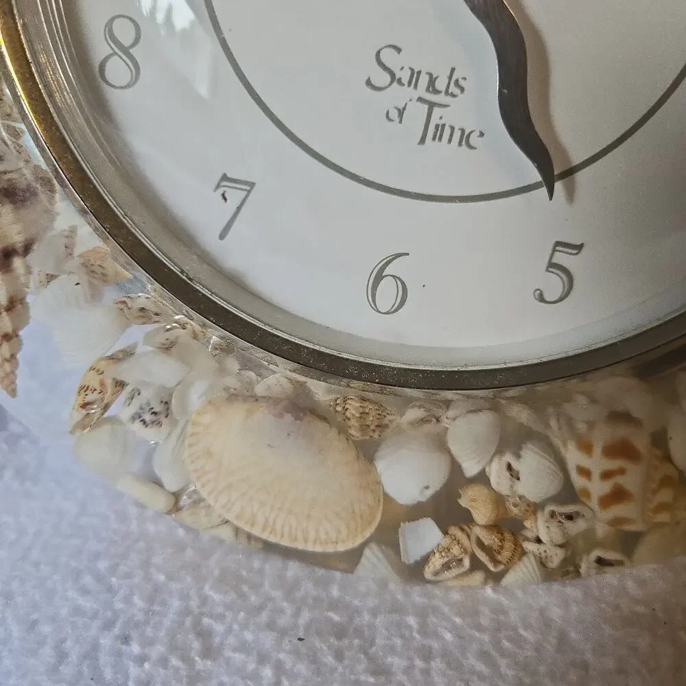 Sands of Time Sea Shell Wall Clock Star Fish Nautical Ocean Beach Nature Decor